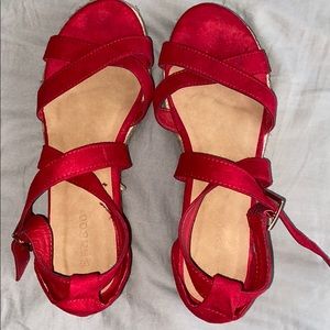 Red Platform Sandals